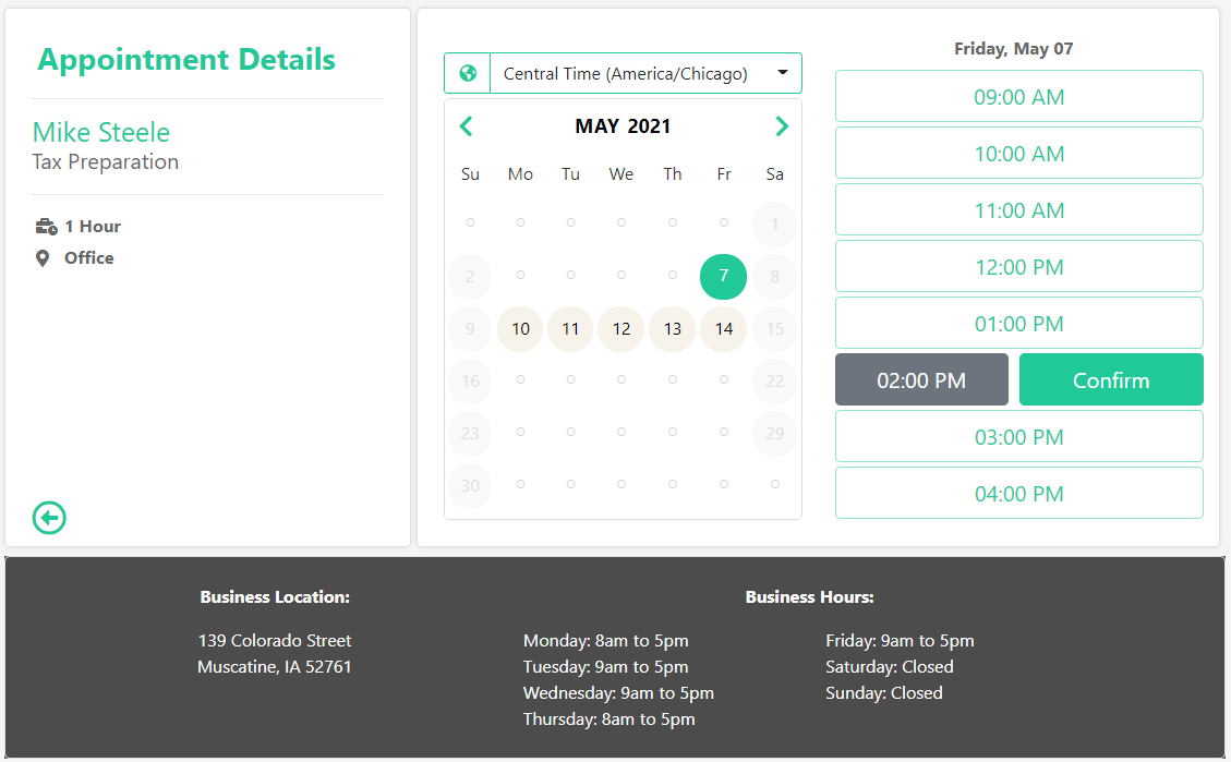 ProClient calendar ProClient calendar