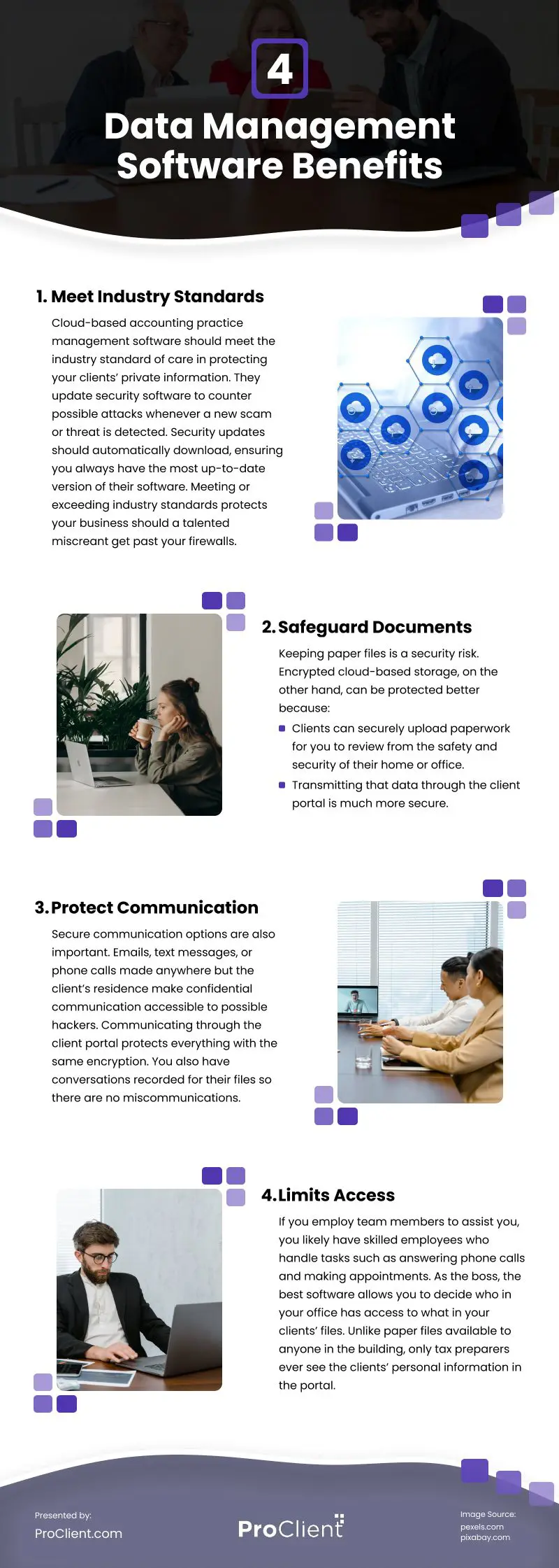 4 Data Management Software Benefits Infographic
