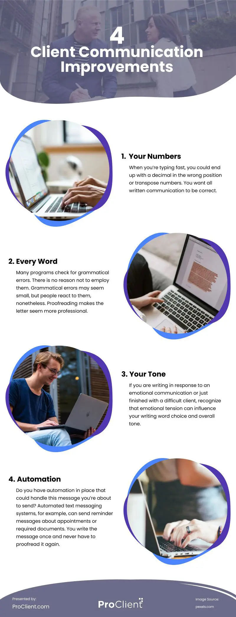 4 Client Communication Improvements Infographic