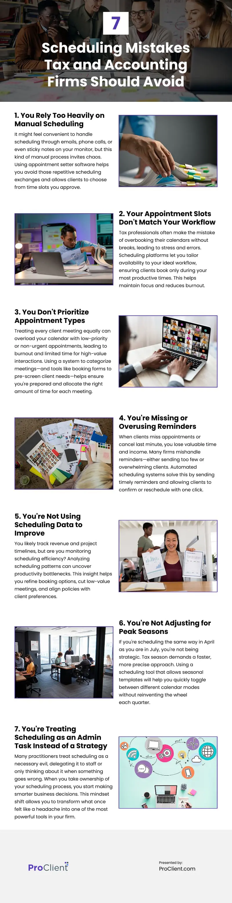 7 Scheduling Mistakes Tax and Accounting Firms Should Avoid Infographic