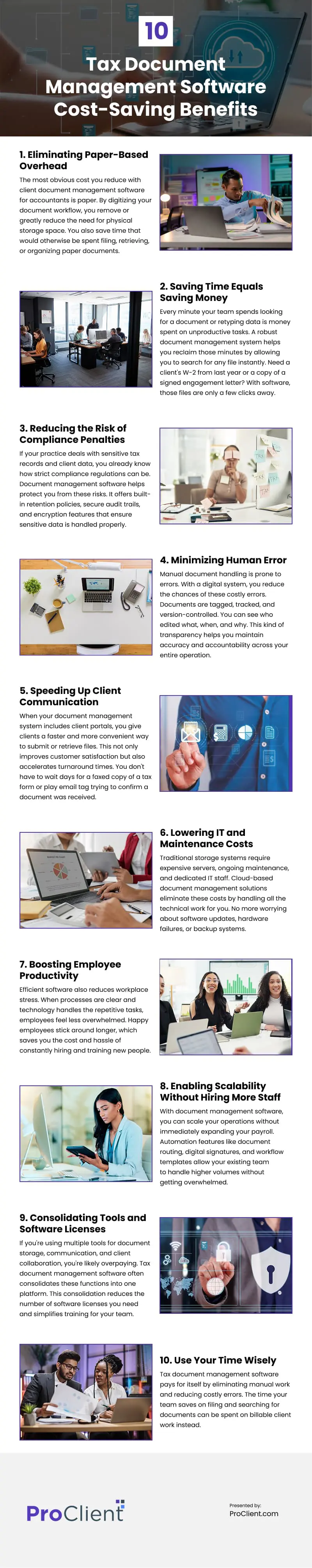 10 Tax Document Management Software Cost-Saving Benefits Infographic