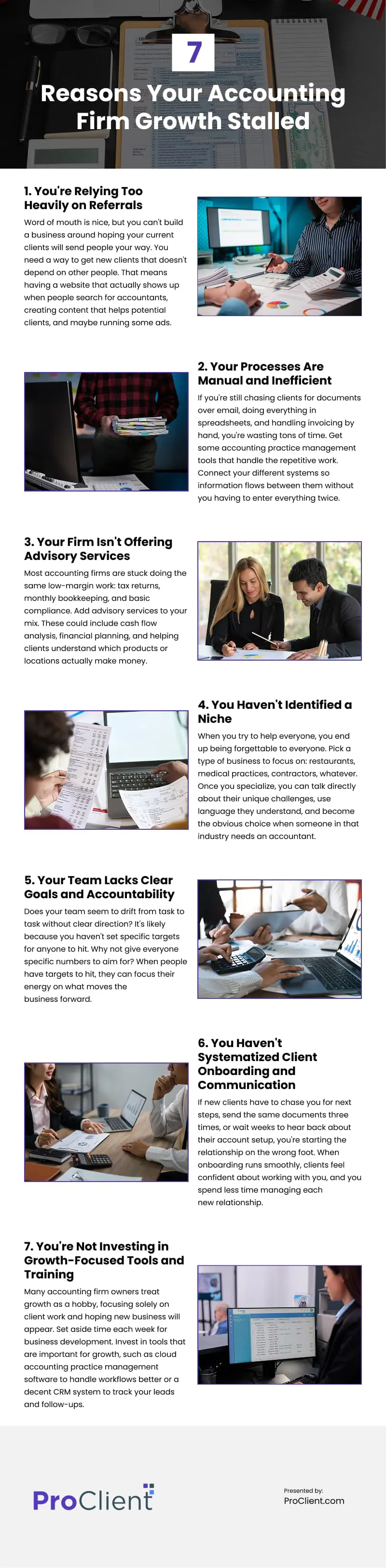7 Reasons Your Accounting Firm Growth Stalled Infographic