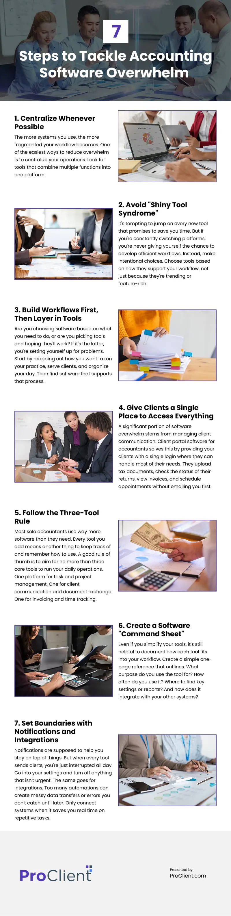 7 Steps to Tackle Accounting Software Overwhelm Infographic