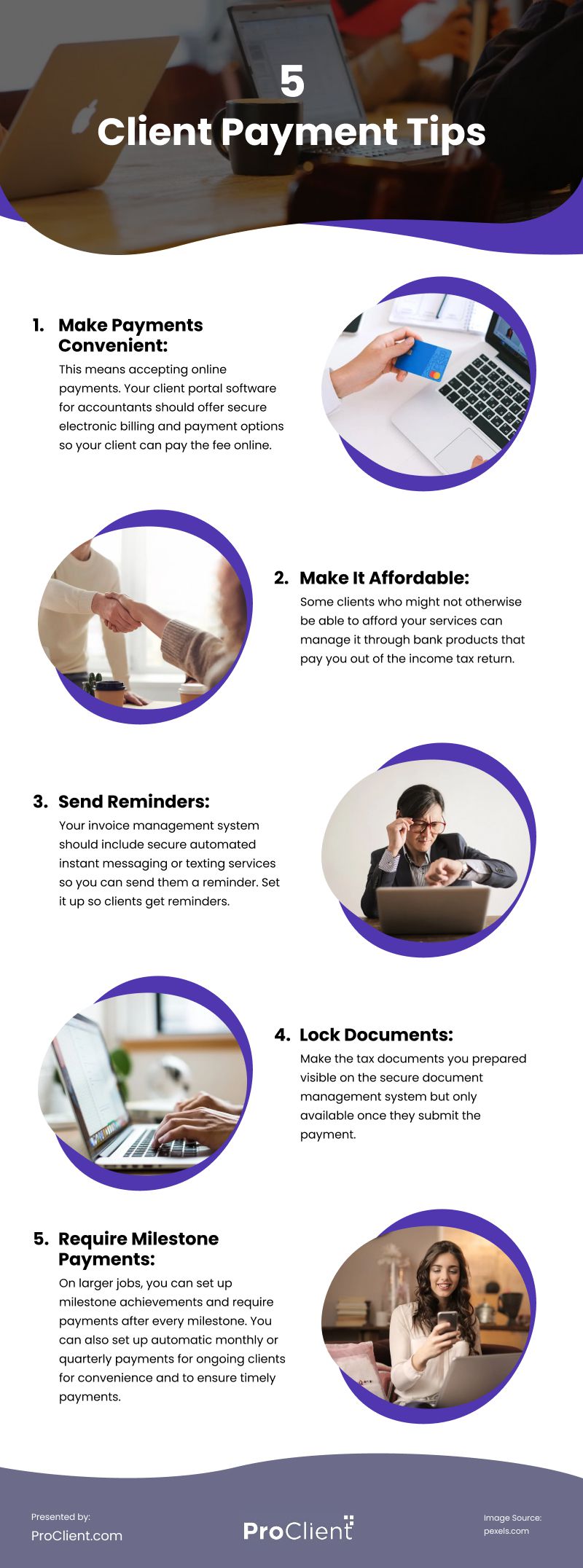 5 Client Payment Tips Infographic