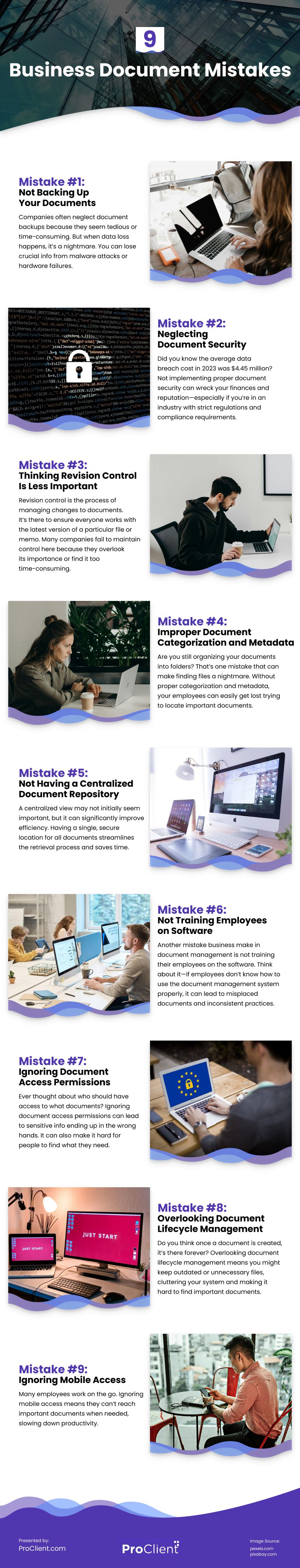 9 Business Document Mistakes Infographic